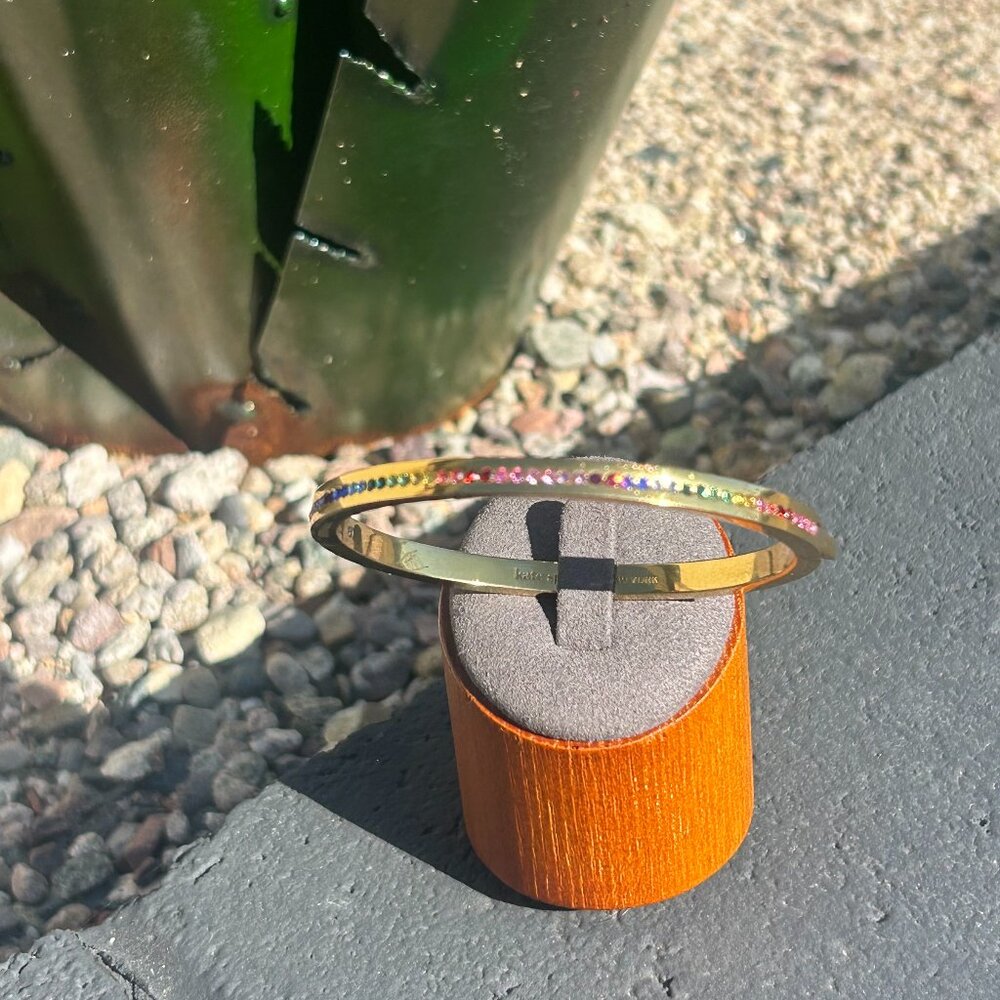 Kate Spade Gold Rainbow Pave Hinged Cuff Bracelet